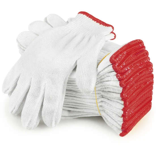 Китай оптовая продажа 7/10 калибра промышленные/строительные перчатки Guantes белые вязаные хлопчатобумажные защитные рабочие перчатки